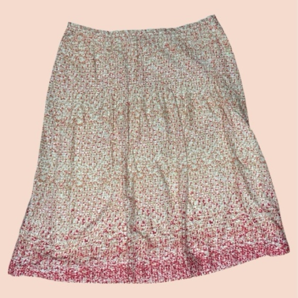 Eddie Bauer Cotton Tan and Red Skirt Size 10
